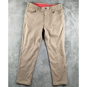 Redvanly Calvin Pull On Pants Medium Khaki Preppy Pull On Trouser Stretch Golf